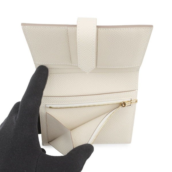 エルメス 二つ折り財布 ベアンコンパクト クレ/ピンクゴールド金具 エプソン W刻印