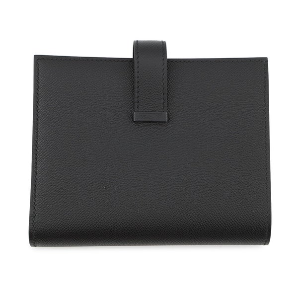 エルメス 二つ折り財布 ベアンコンパクト ブラック/ブラック金具 ヴォーマダム W刻印 黒