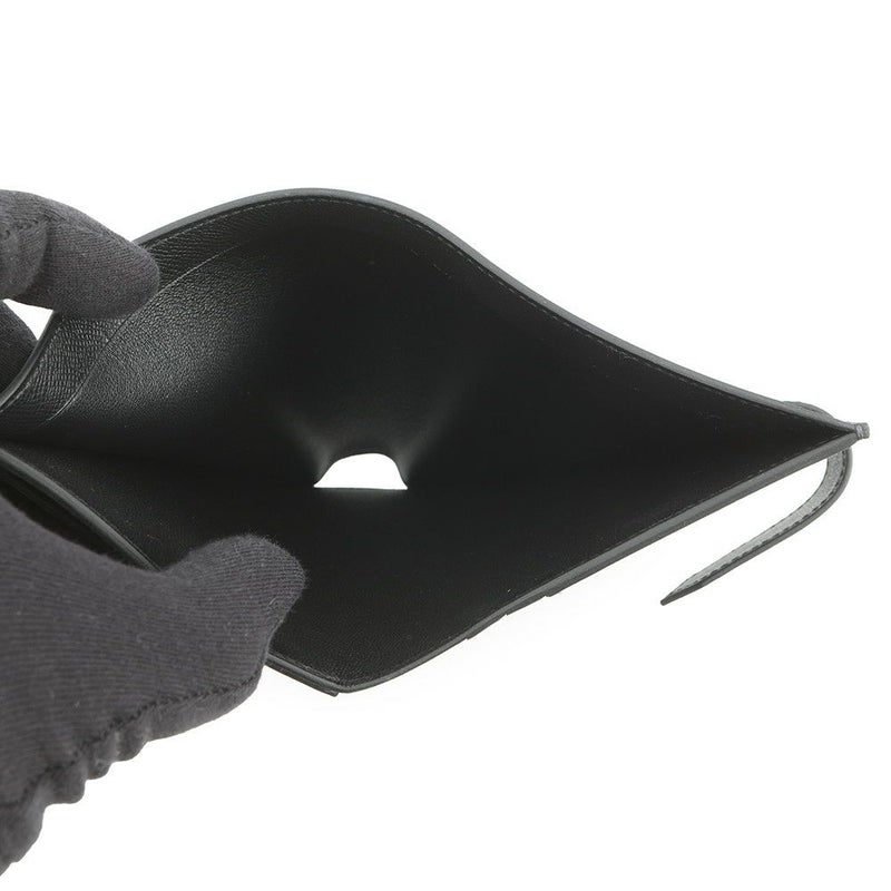 エルメス 二つ折り財布 ベアンコンパクト ブラック/ブラック金具 ヴォーマダム W刻印 黒