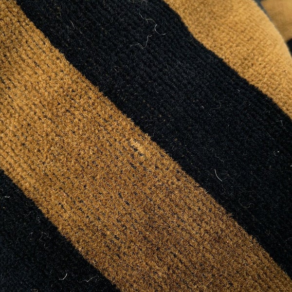 フェンディ ポンチョ ペカン ストライプ コットン FENDI アウター フード付き 黒