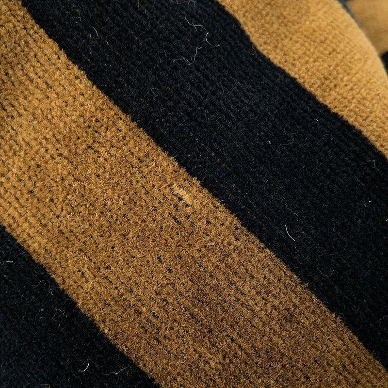 フェンディ ポンチョ ペカン ストライプ コットン FENDI アウター フード付き 黒