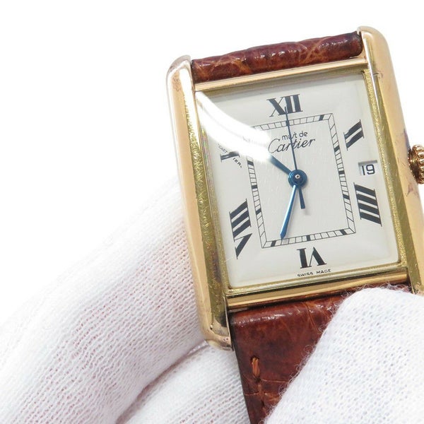 カルティエ マストタンク LM ヴェルメイユ W1013754 Cartier 腕時計 白文字盤 クォーツ