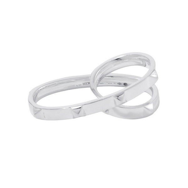 エルメス リング クルー・ドゥ・H ダブルフィンガー SV925シルバー H125631B リングサイズ53 HERMES ジュエリー 指輪