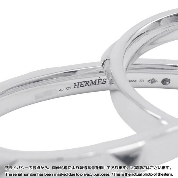 エルメス リング クルー・ドゥ・H ダブルフィンガー SV925シルバー H125631B リングサイズ53 HERMES ジュエリー 指輪