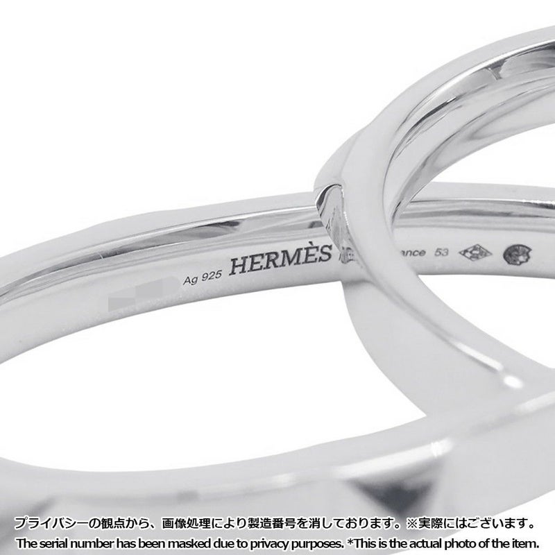 エルメス リング クルー・ドゥ・H ダブルフィンガー SV925シルバー H125631B リングサイズ53 HERMES ジュエリー 指輪