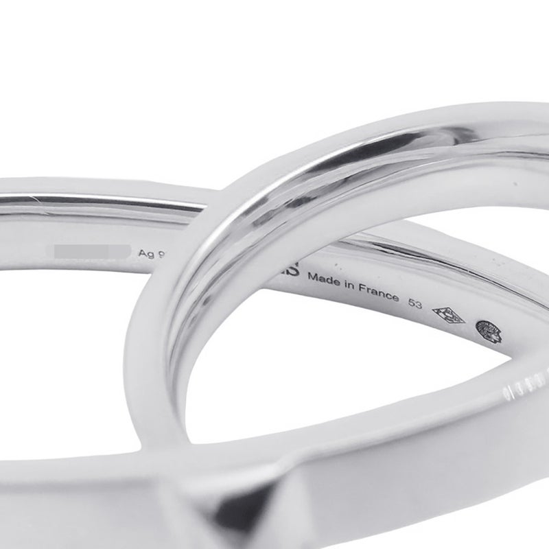 エルメス リング クルー・ドゥ・H ダブルフィンガー SV925シルバー H125631B リングサイズ53 HERMES ジュエリー 指輪