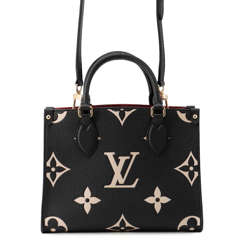 ルイヴィトン ハンドバッグ バイカラーモノグラム・アンプラント オンザゴーPM M45659 LOUIS VUITTON 黒 ブラック ベージュ
