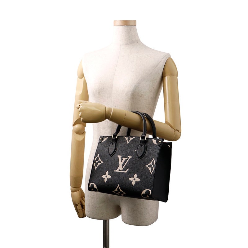 ルイヴィトン ハンドバッグ バイカラーモノグラム・アンプラント オンザゴーPM M45659 LOUIS VUITTON 黒 ブラック ベージュ