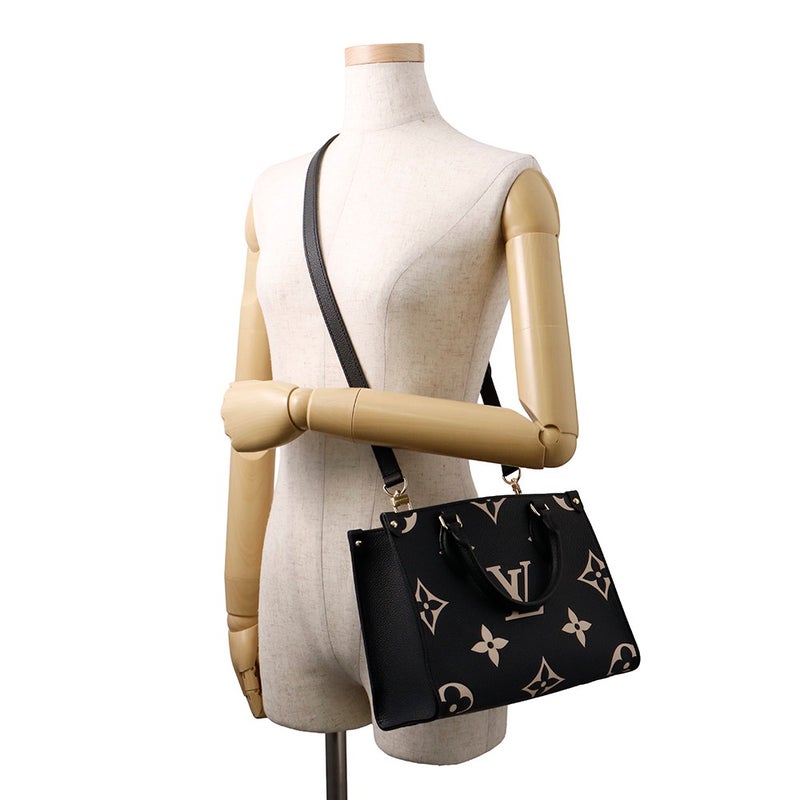 ルイヴィトン ハンドバッグ バイカラーモノグラム・アンプラント オンザゴーPM M45659 LOUIS VUITTON 黒 ブラック ベージュ