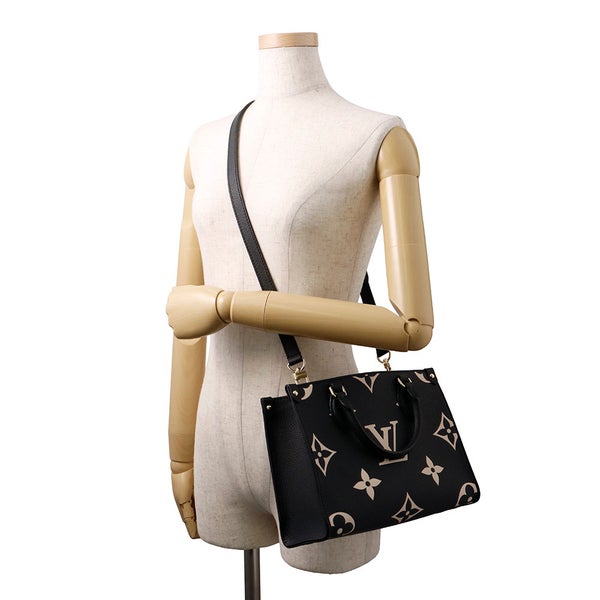 ルイヴィトン ハンドバッグ バイカラーモノグラム・アンプラント オンザゴーPM M45659 LOUIS VUITTON 黒 ブラック ベージュ