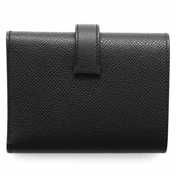 エルメス 三つ折り財布 ベアン コンビネ ブラック/ブルーニュイ/ゴールド金具 エプソン W刻印 HERMES 財布 黒