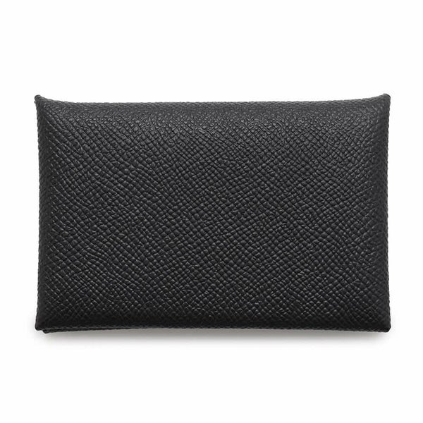 エルメス カードケース カルヴィ ブラック エプソン W刻印 HERMES 名刺入れ  黒