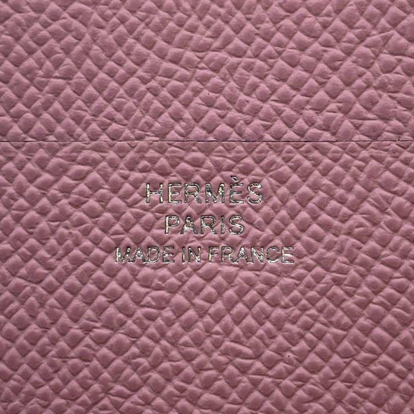 エルメス 三つ折り財布 ベアン コンビネ ヴェルソ チャイ/モーヴシルベストル/シルバー金具 エプソン W刻印