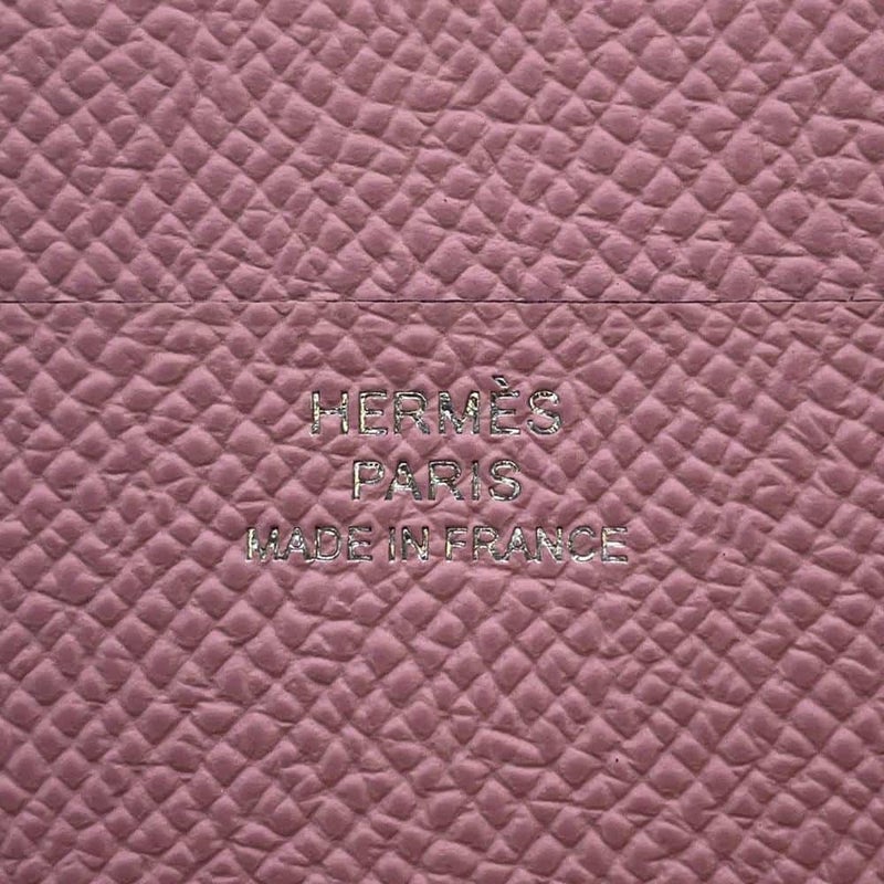 エルメス 三つ折り財布 ベアン コンビネ ヴェルソ チャイ/モーヴシルベストル/シルバー金具 エプソン W刻印