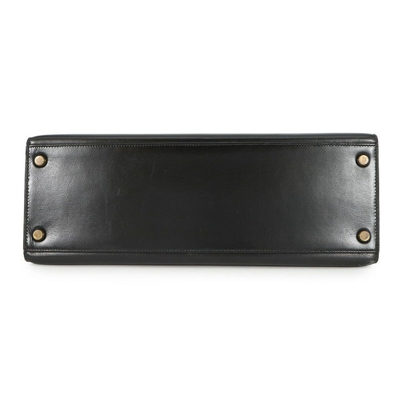 エルメス ハンドバッグ ケリー32 外縫い ブラック/ゴールド金具 ボックスカーフ 〇K刻印 黒 クラシックケリー ヴィンテージ