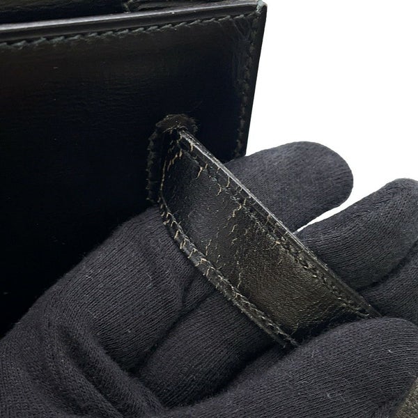 エルメス ハンドバッグ ケリー32 外縫い ブラック/ゴールド金具 ボックスカーフ 〇K刻印 黒 クラシックケリー ヴィンテージ