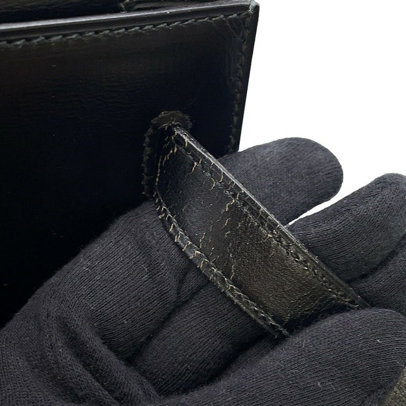 エルメス ハンドバッグ ケリー32 外縫い ブラック/ゴールド金具 ボックスカーフ 〇K刻印 黒 クラシックケリー ヴィンテージ