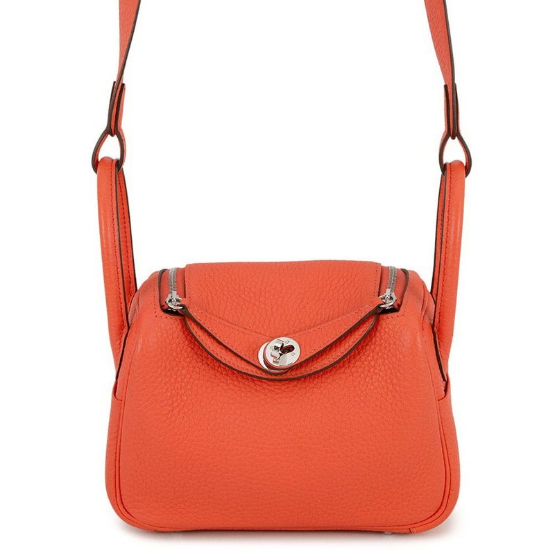 エルメス リンディ ミニ ローズテキサス/シルバー金具 トリヨンクレマンス Z刻印 2wayショルダー