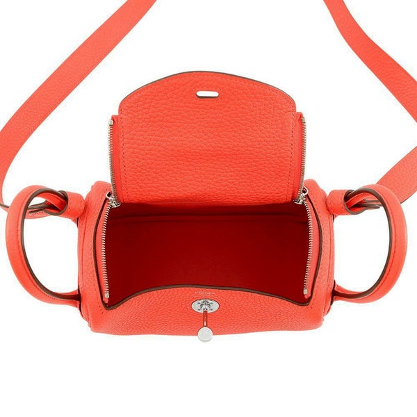 エルメス リンディ ミニ ローズテキサス/シルバー金具 トリヨンクレマンス Z刻印 2wayショルダー