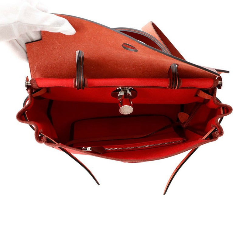 エルメス エールバッグジップPM ルージュセリエ/シルバー金具 トワルオフィシエ/ボックスカーフ B刻印