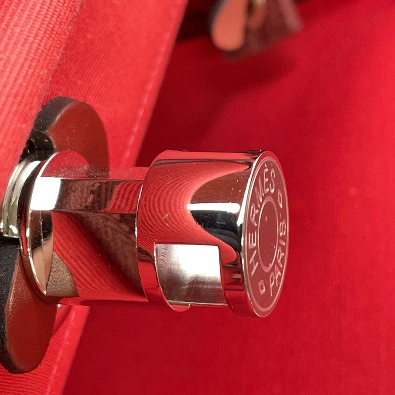 エルメス エールバッグジップPM ルージュセリエ/シルバー金具 トワルオフィシエ/ボックスカーフ B刻印