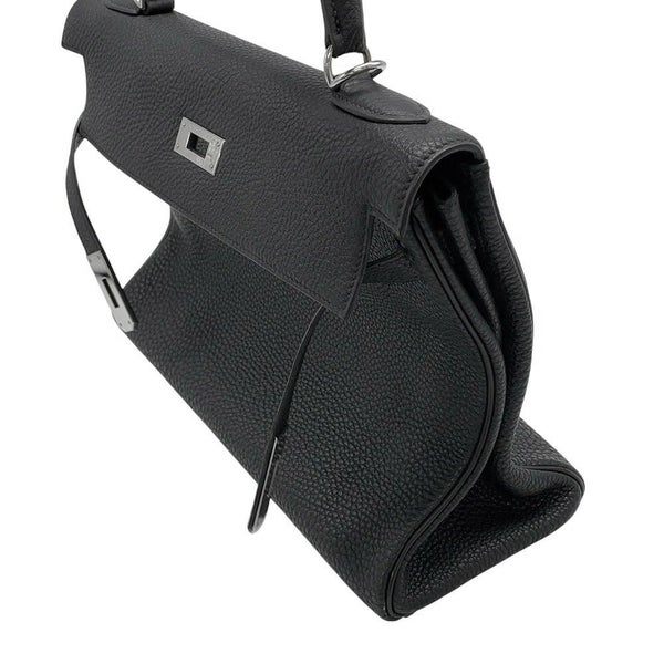 エルメス ハンドバッグ ケリー32 内縫い ブラック/シルバー金具 トゴ □F刻印 2wayショルダー 黒