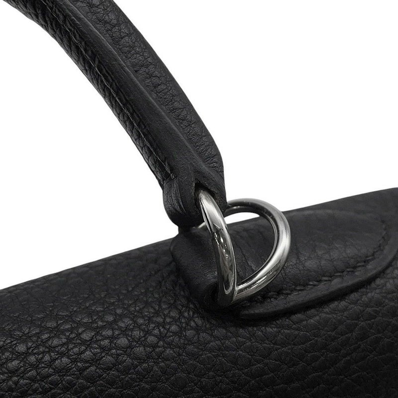 エルメス ハンドバッグ ケリー32 内縫い ブラック/シルバー金具 トゴ □F刻印 2wayショルダー 黒