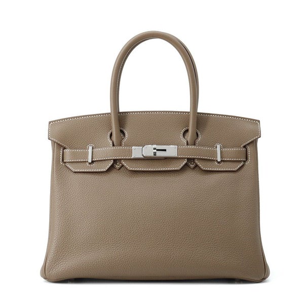 エルメス バーキン30 エトゥープ/シルバー金具 トゴ D刻印 HERMES Birkin ハンドバッグ