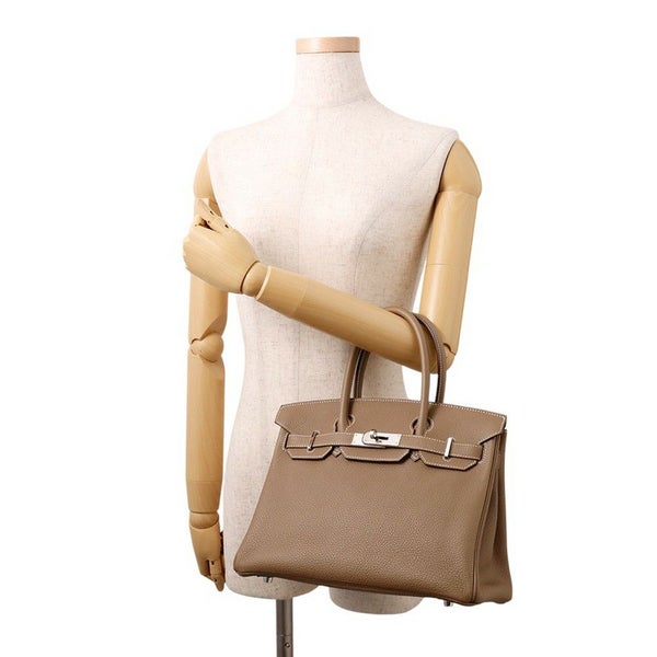 エルメス バーキン30 エトゥープ/シルバー金具 トゴ D刻印 HERMES Birkin ハンドバッグ