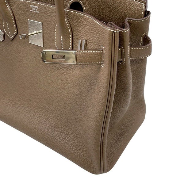 エルメス バーキン30 エトゥープ/シルバー金具 トゴ D刻印 HERMES Birkin ハンドバッグ