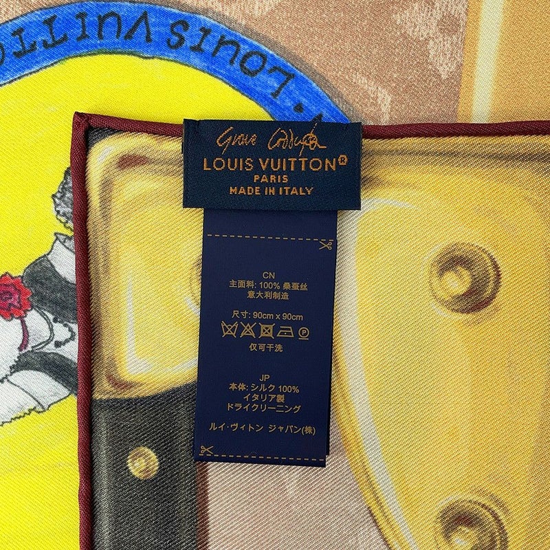ルイヴィトン スカーフ カレ・マイ LV トランク モノグラム・パターン シルク M96693 LOUIS VUITTON