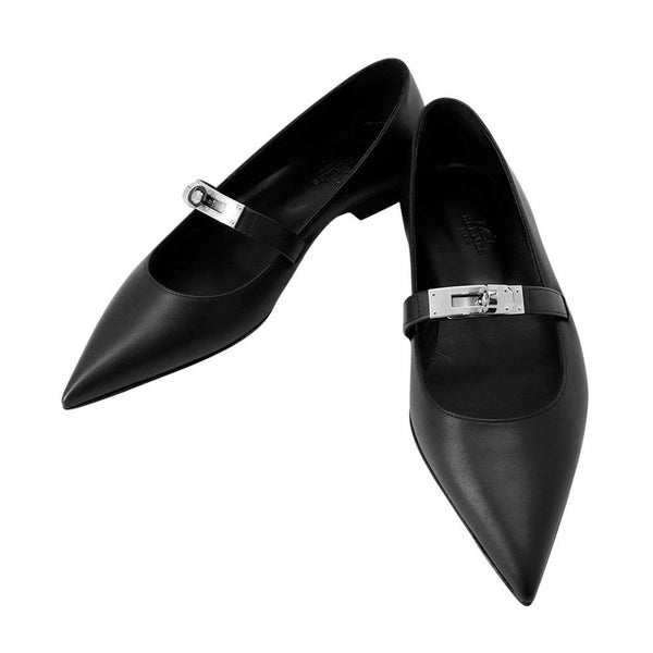 エルメス バレエシューズ ケリー レディースサイズ35 HERMES 靴 黒