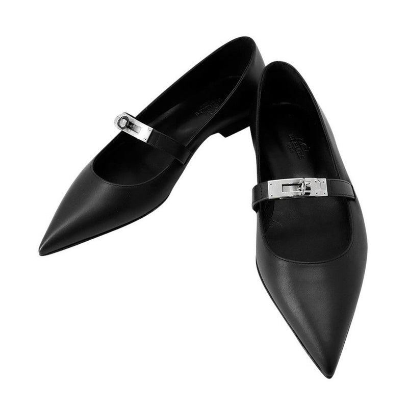 エルメス バレエシューズ ケリー レディースサイズ35 HERMES 靴 黒