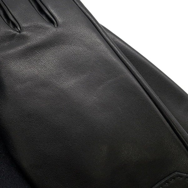 エルメス グローブ ケリー カデナチャーム ラムスキン レディースサイズ7 1/2 HERMES イニシャル入り 手袋 黒