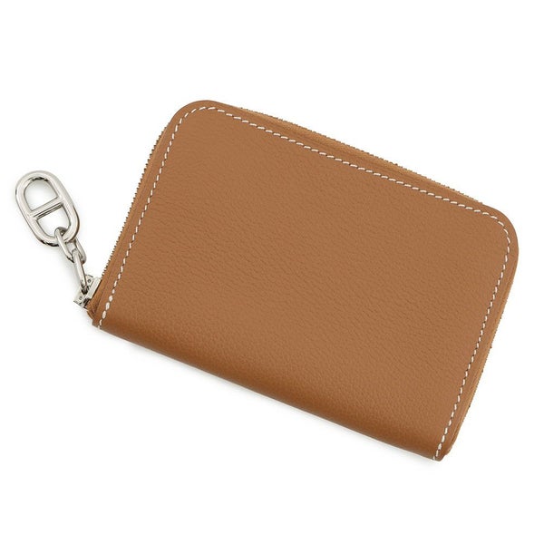 エルメス カードケース ジップ アン ゴー ゴールド/シルバー金具 エバーカラー K刻印 HERMES 定期入れ