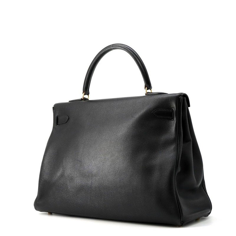 エルメス ハンドバッグ ケリー35 内縫い ブラック/ゴールド金具 ヴォーガリバー Z刻印 HERMES 2wayショルダー 黒