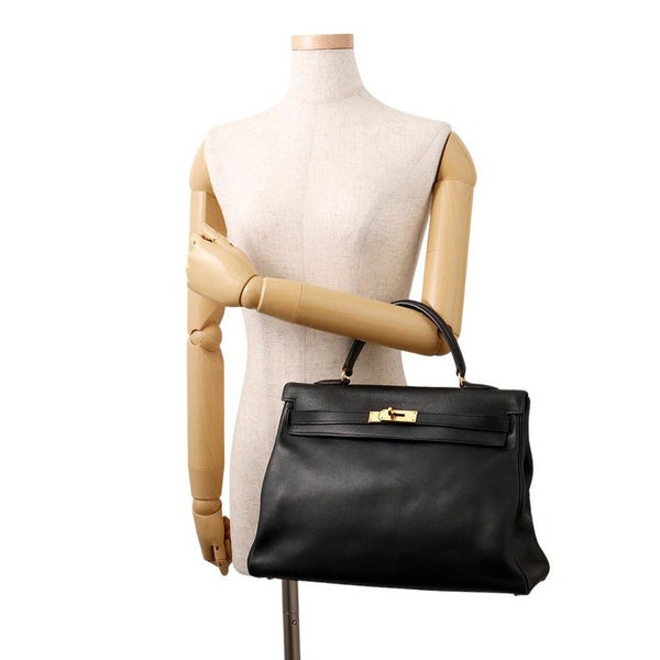 エルメス ハンドバッグ ケリー35 内縫い ブラック/ゴールド金具 ヴォーガリバー Z刻印 HERMES 2wayショルダー 黒
