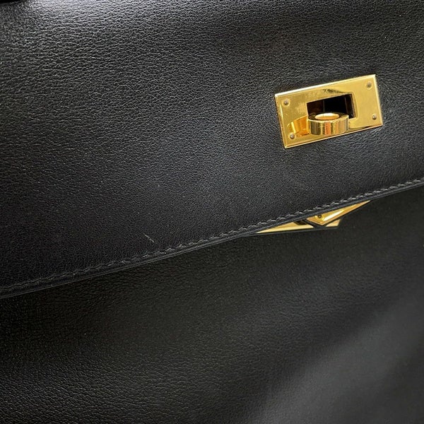 エルメス ハンドバッグ ケリー35 内縫い ブラック/ゴールド金具 ヴォーガリバー Z刻印 HERMES 2wayショルダー 黒
