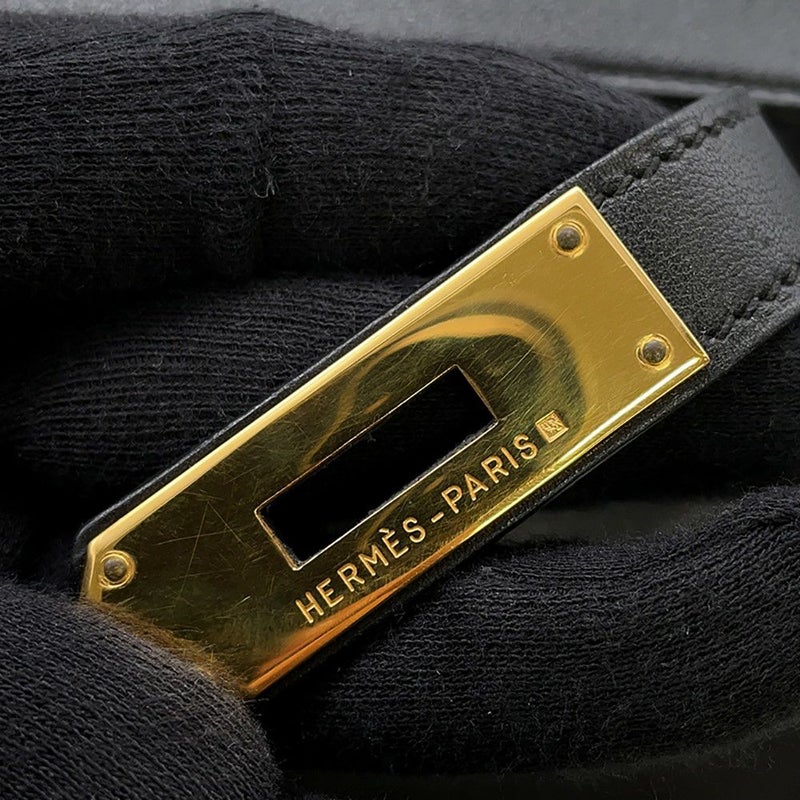 エルメス ハンドバッグ ケリー35 内縫い ブラック/ゴールド金具 ヴォーガリバー Z刻印 HERMES 2wayショルダー 黒