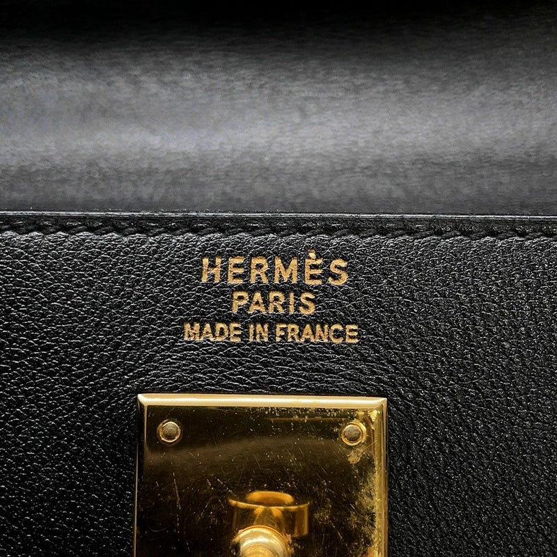 エルメス ハンドバッグ ケリー35 内縫い ブラック/ゴールド金具 ヴォーガリバー Z刻印 HERMES 2wayショルダー 黒