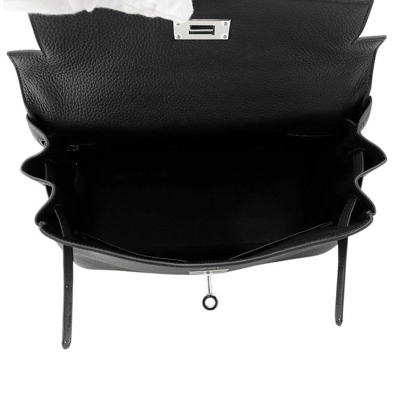 エルメス ハンドバッグ ケリー28 内縫い ブラック/シルバー金具 トゴ K刻印 2wayショルダー 黒