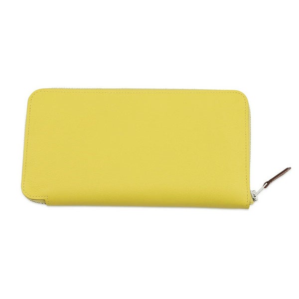 エルメス 長財布 アザップロング シルクイン ライム/シルバー金具 エバーカラー W刻印 財布