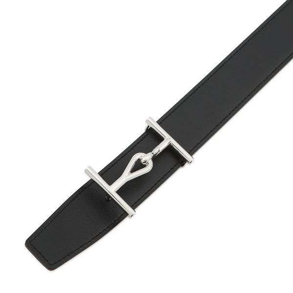 エルメス ベルト ジャンボ ブラック/ゴールド/シルバー金具 ボックスカーフ/トゴ W刻印 サイズ80 メンズ リバーシブル 黒