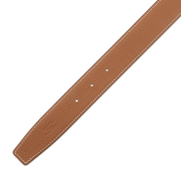 エルメス ベルト ジャンボ ブラック/ゴールド/シルバー金具 ボックスカーフ/トゴ W刻印 サイズ80 メンズ リバーシブル 黒