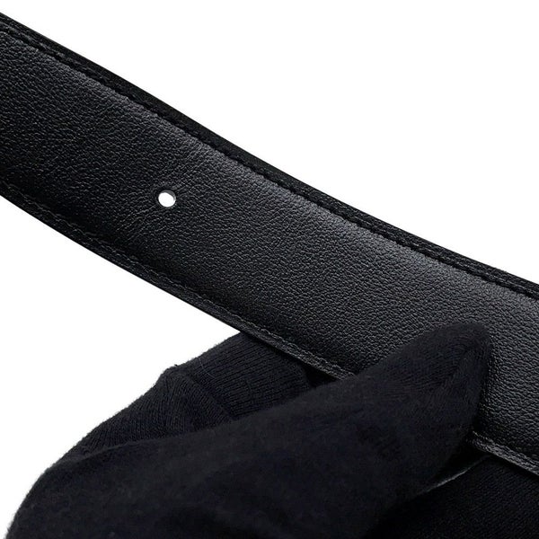 エルメス ベルト ジャンボ ブラック/ゴールド/シルバー金具 ボックスカーフ/トゴ W刻印 サイズ80 メンズ リバーシブル 黒