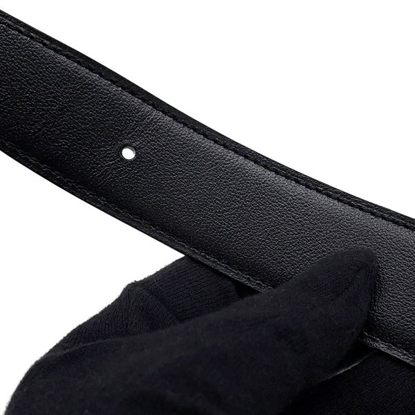 エルメス ベルト ジャンボ ブラック/ゴールド/シルバー金具 ボックスカーフ/トゴ W刻印 サイズ80 メンズ リバーシブル 黒