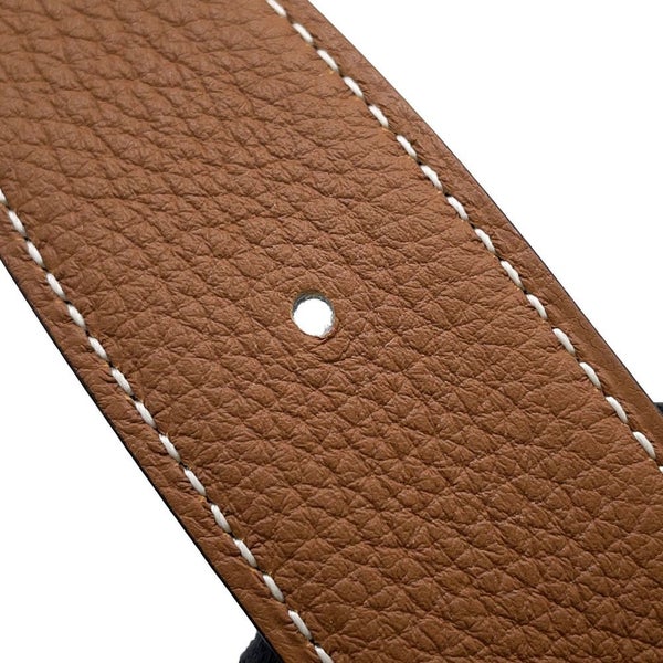 エルメス ベルト ジャンボ ブラック/ゴールド/シルバー金具 ボックスカーフ/トゴ W刻印 サイズ80 メンズ リバーシブル 黒