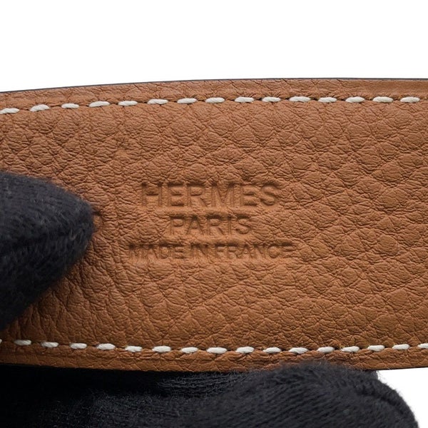 エルメス ベルト ジャンボ ブラック/ゴールド/シルバー金具 ボックスカーフ/トゴ W刻印 サイズ80 メンズ リバーシブル 黒