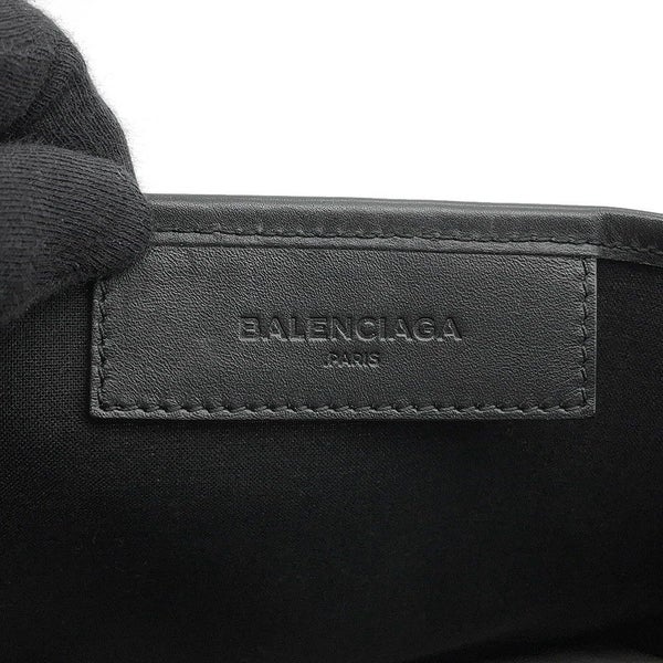 バレンシアガ ハンドバッグ ネイビーカバ XS 390346 BALENCIAGA バッグ ポーチ付き 黒 白