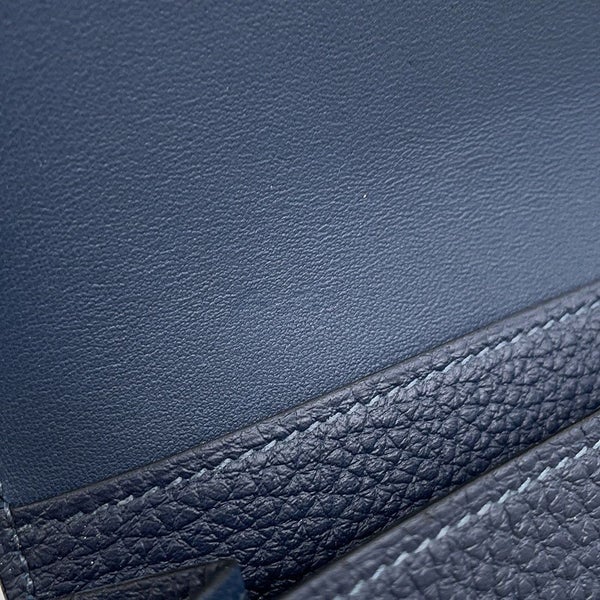 エルメス 長財布 ドゴンGM ブルーネイビー/シルバー金具 トゴ K刻印 HERMES 財布